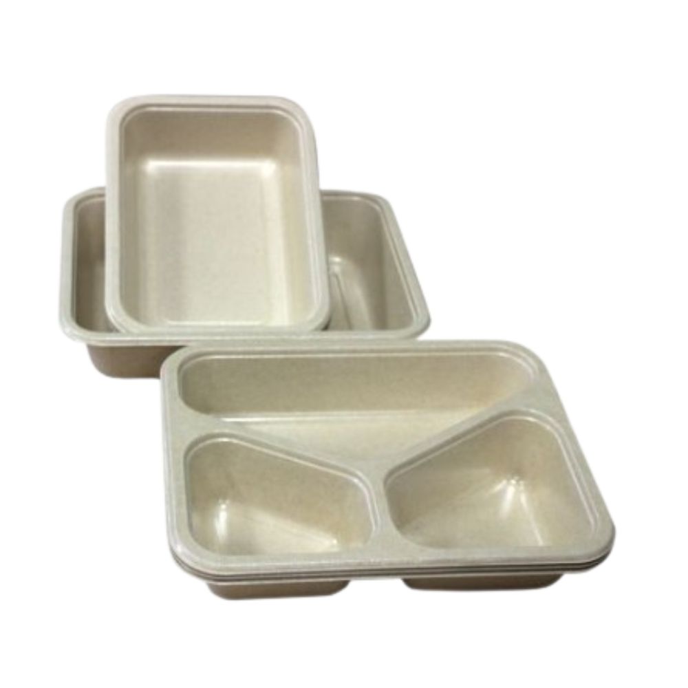 Vaschetta 3 scomparti 90% polpa + 10%PET 227X176X44h mm (320 pz/cart.)